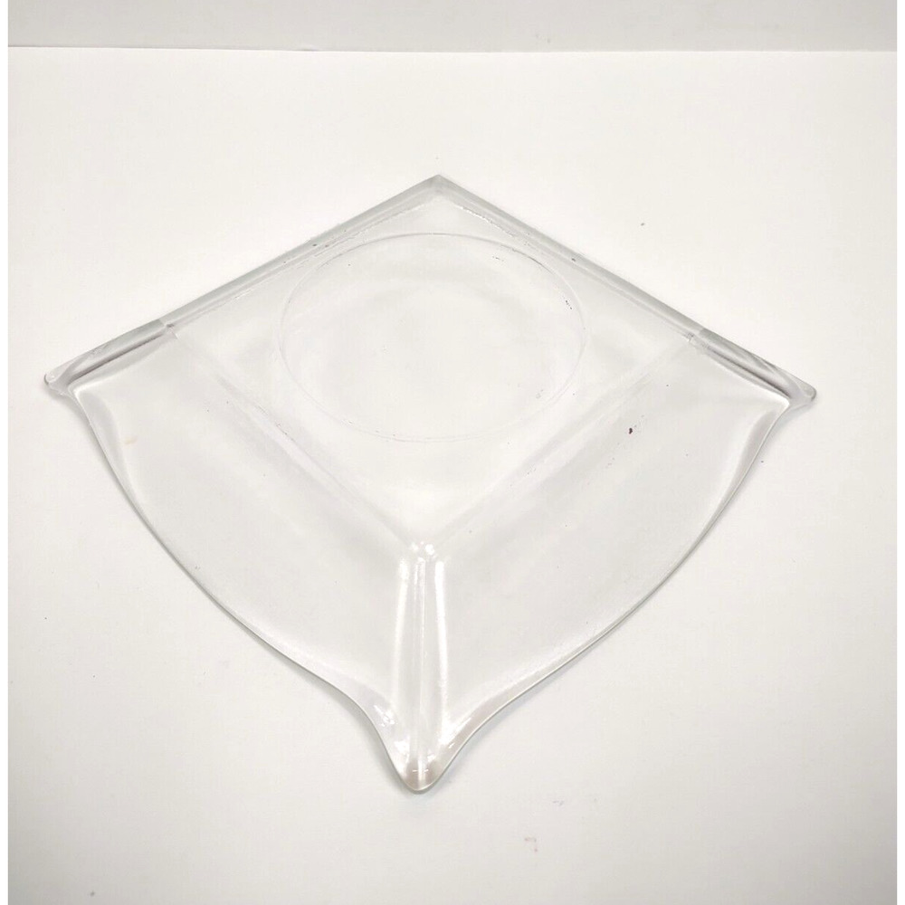 Vintage Clear Glass Pillar Candle Holder Plate Square 5.5" Beveled Edge - Picture 3 of 7